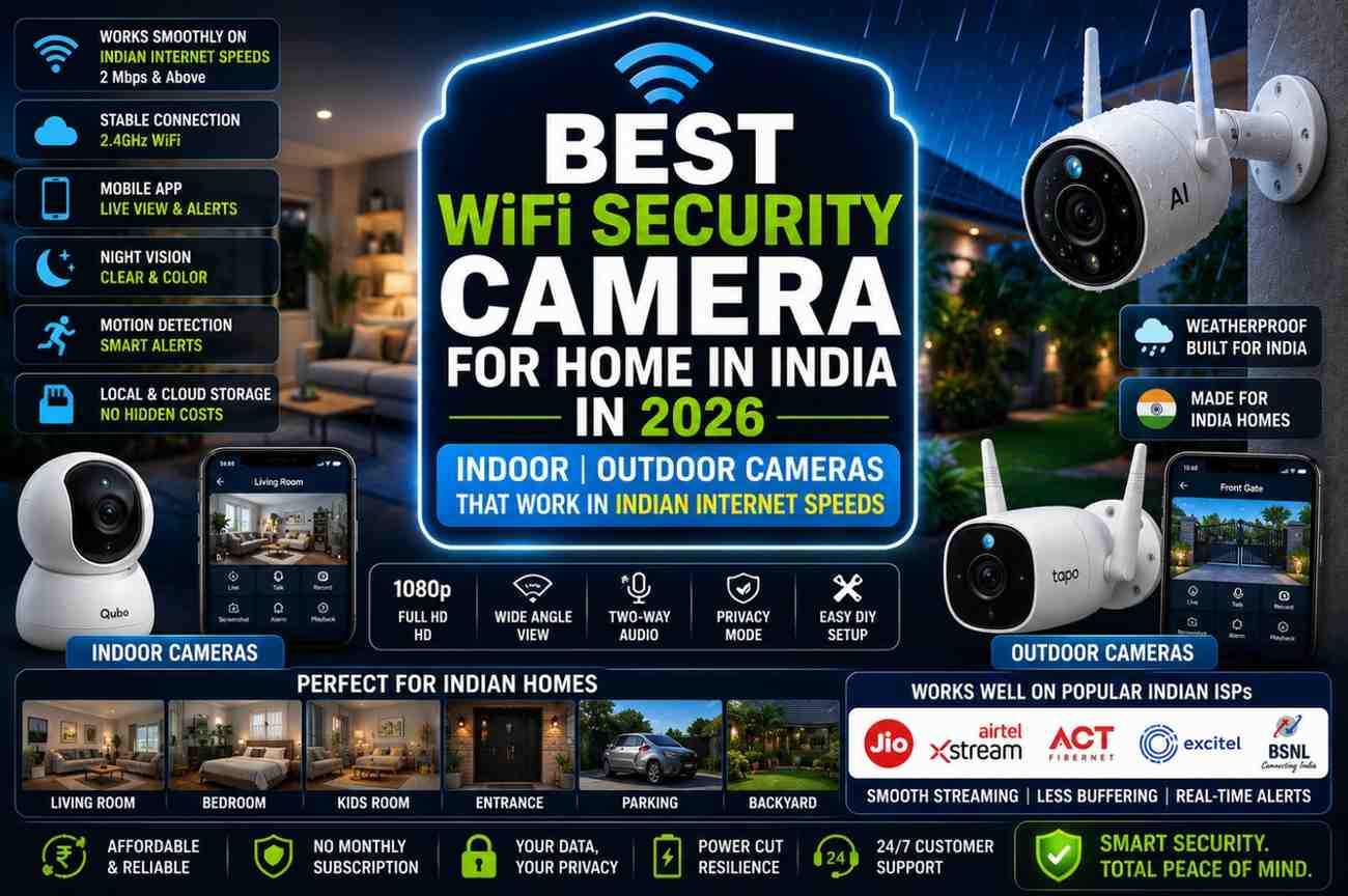 Best WiFi Security Camera for Home in India in 2026 — Indoor Outdoor Cameras That Work in Indian Internet Speeds