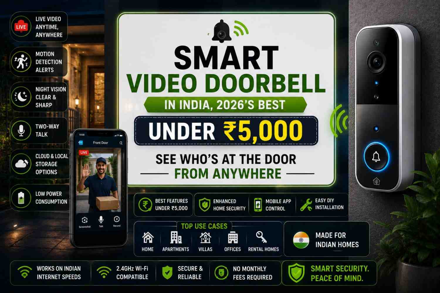 smart video doorbell in India, 2026’s best under 5000 — See Who’s at the Door From Anywhere