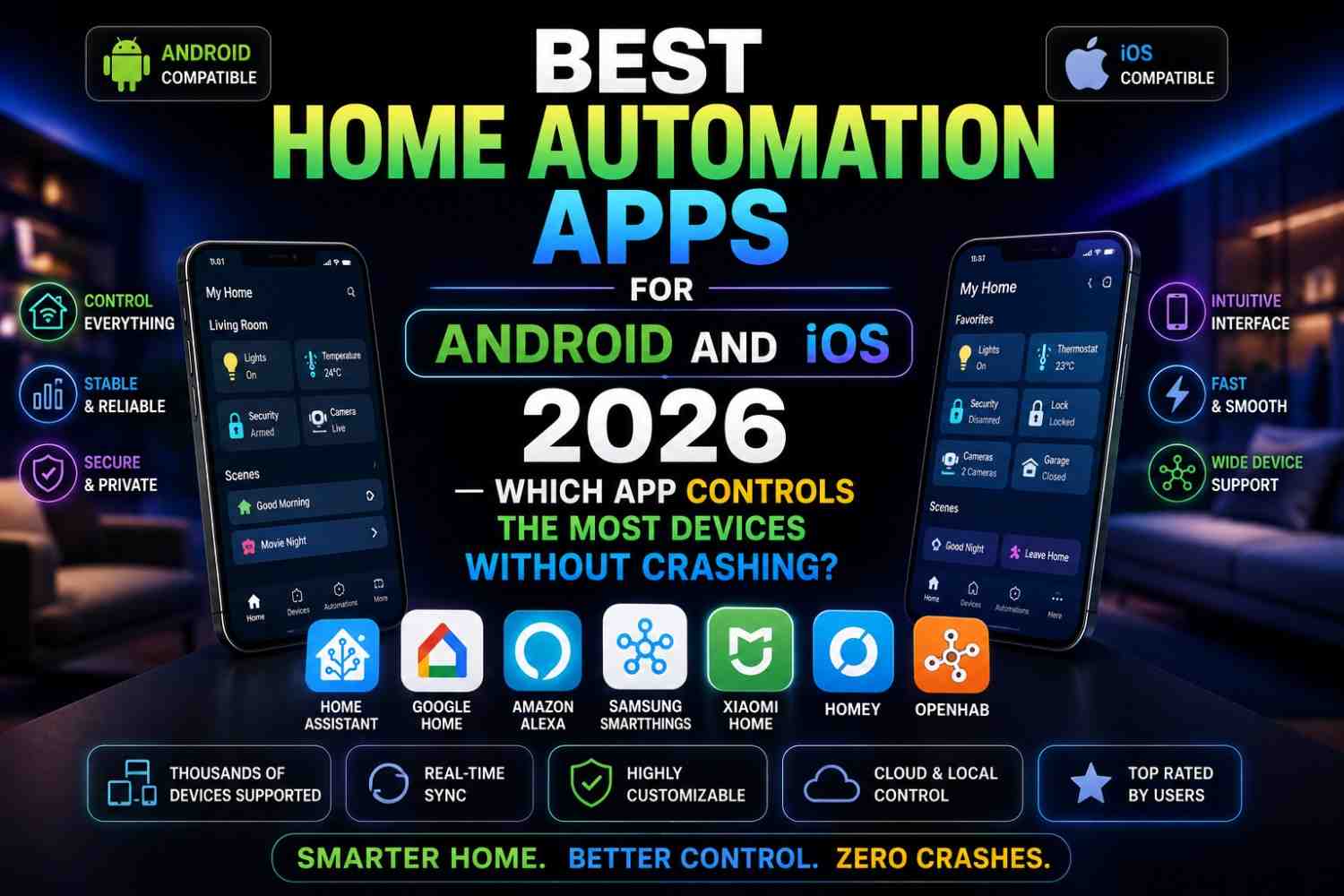Best Home Automation Apps for Android and iOS 2026—Which App Controls the Most Devices Without Crashing?